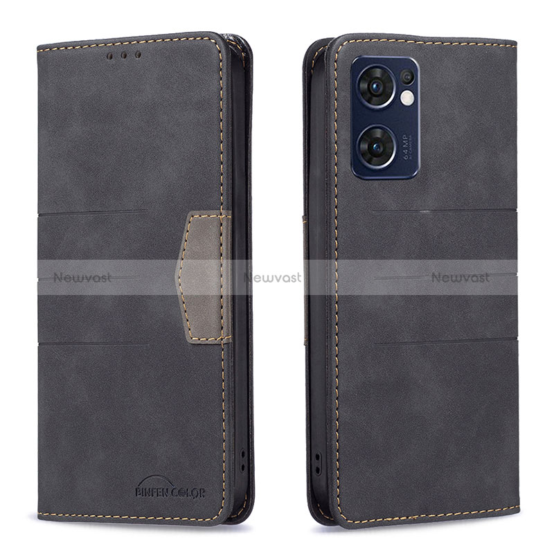 Leather Case Stands Flip Cover Holder B01F for Oppo Reno7 5G