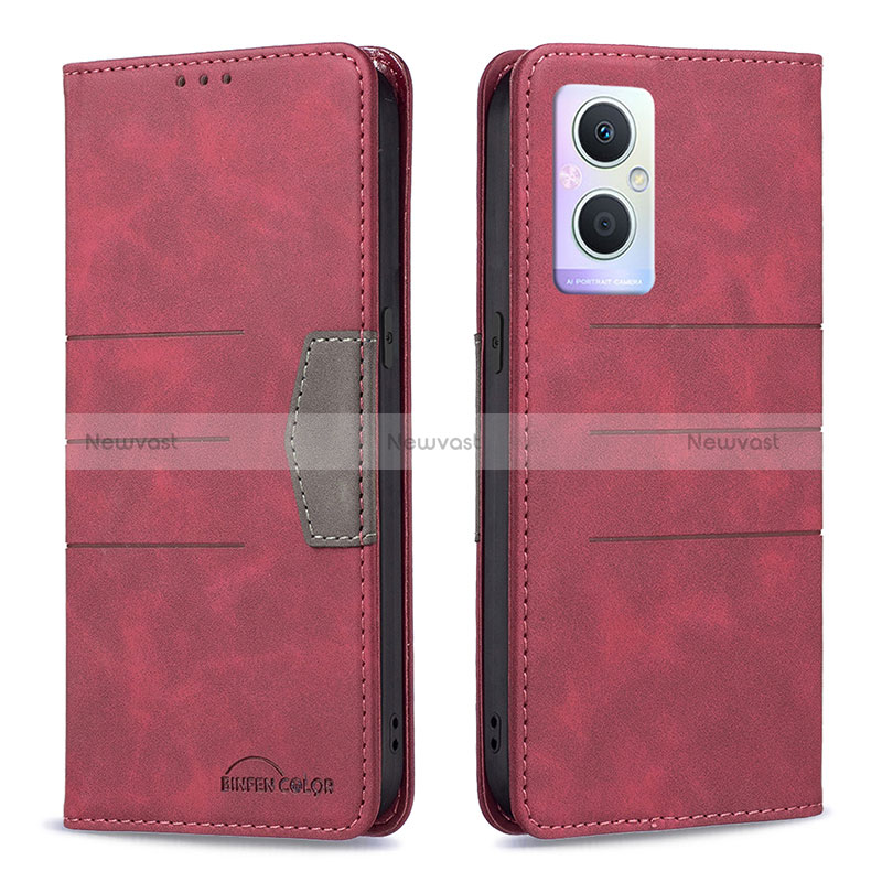 Leather Case Stands Flip Cover Holder B01F for Oppo Reno7 Lite 5G