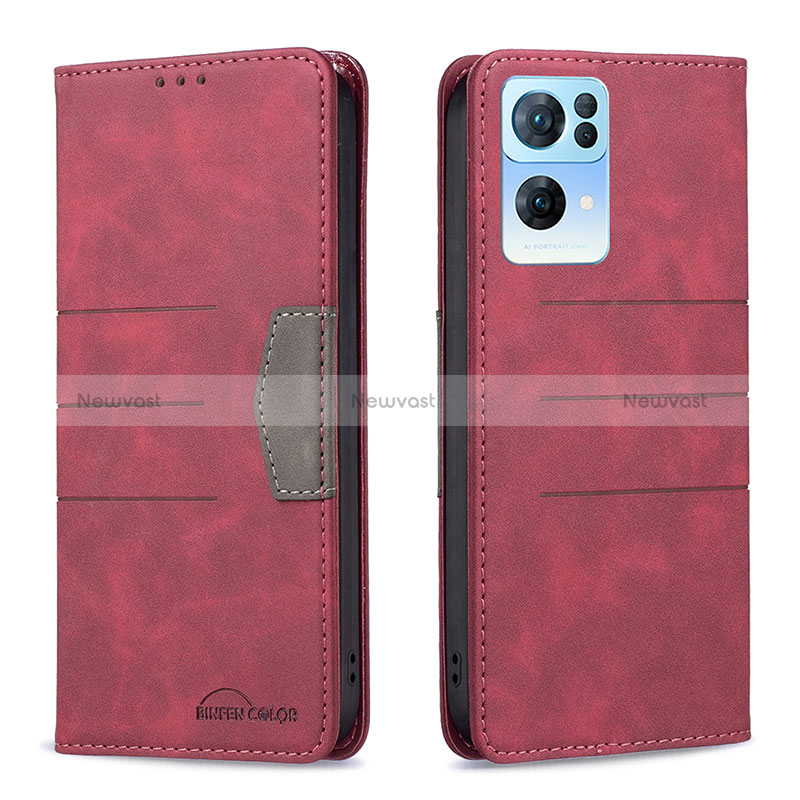 Leather Case Stands Flip Cover Holder B01F for Oppo Reno7 Pro 5G