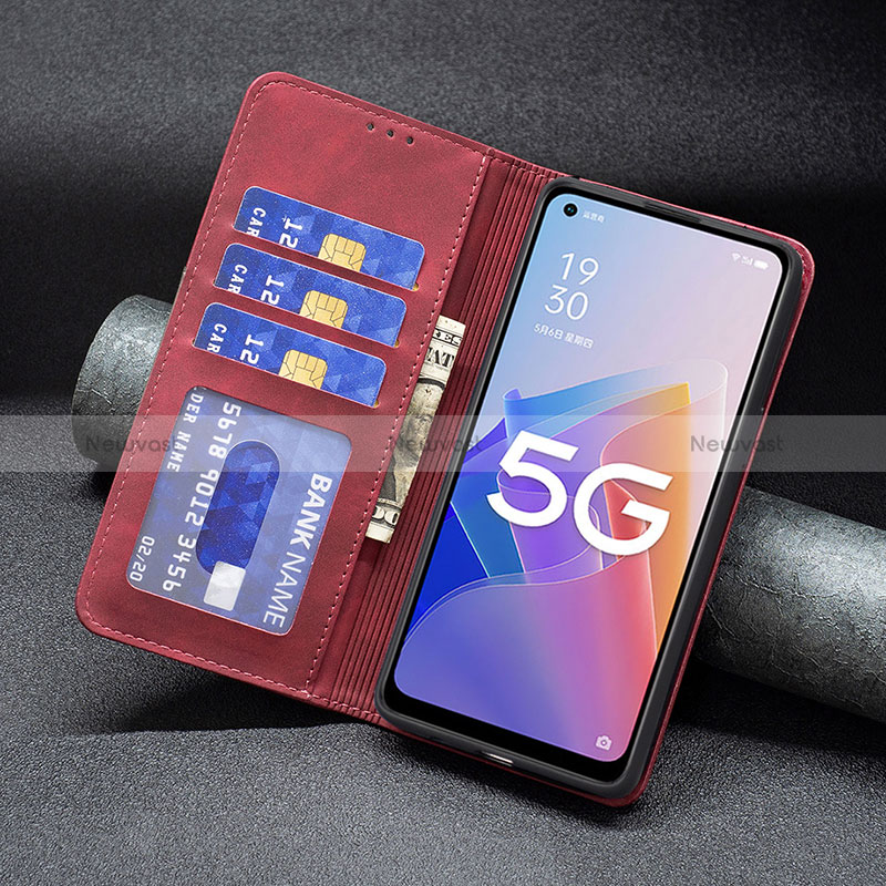 Leather Case Stands Flip Cover Holder B01F for Oppo Reno8 Lite 5G