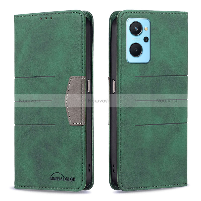 Leather Case Stands Flip Cover Holder B01F for Realme 9i 4G