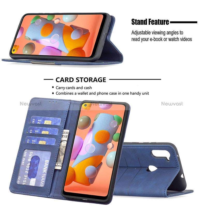 Leather Case Stands Flip Cover Holder B01F for Samsung Galaxy A11