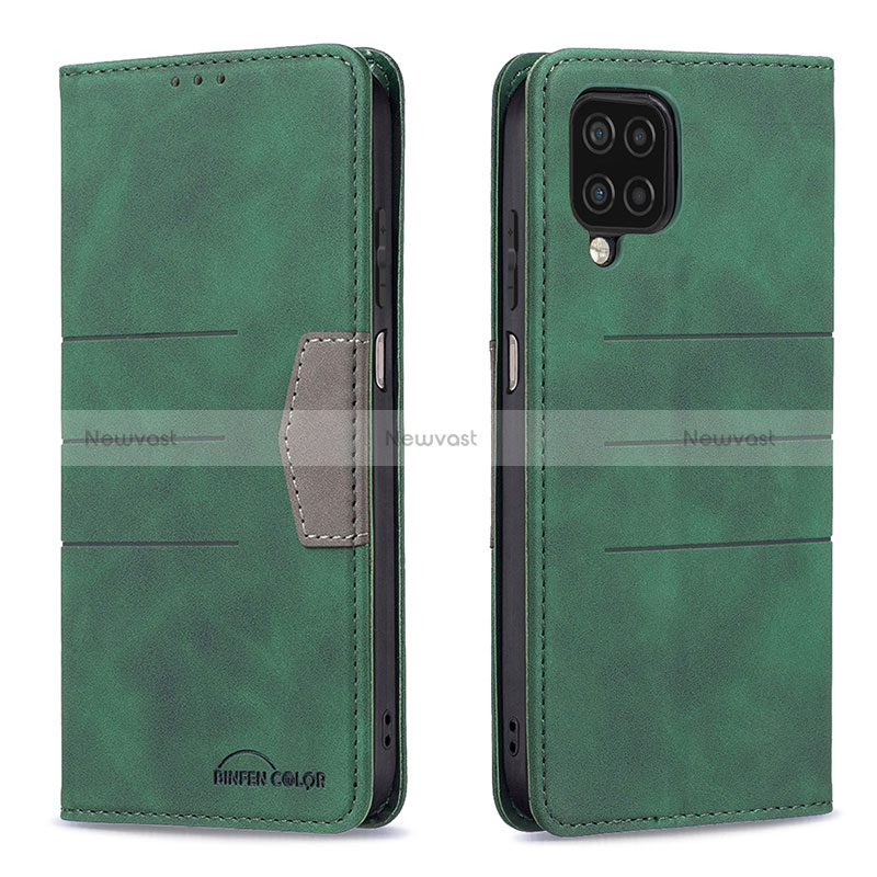 Leather Case Stands Flip Cover Holder B01F for Samsung Galaxy A12 5G Green