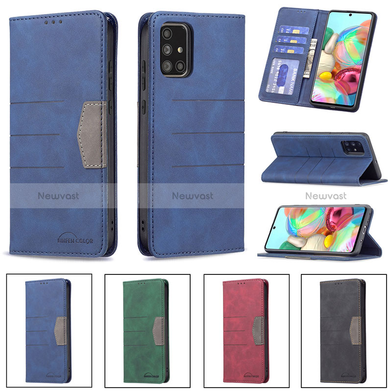 Leather Case Stands Flip Cover Holder B01F for Samsung Galaxy A71 5G