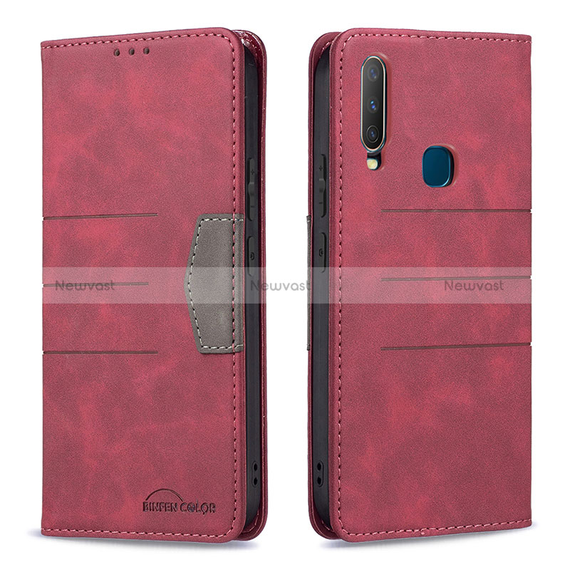 Leather Case Stands Flip Cover Holder B01F for Vivo Y3s