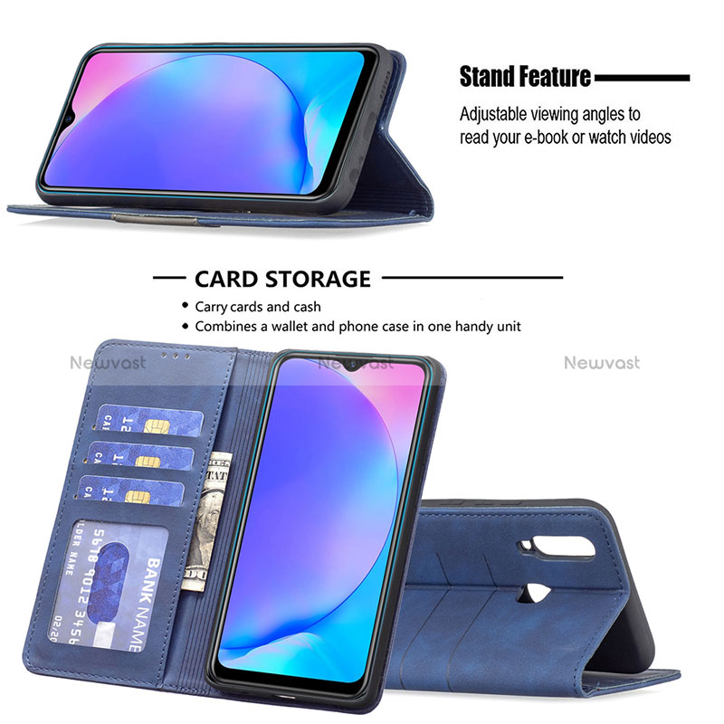 Leather Case Stands Flip Cover Holder B01F for Vivo Y3s