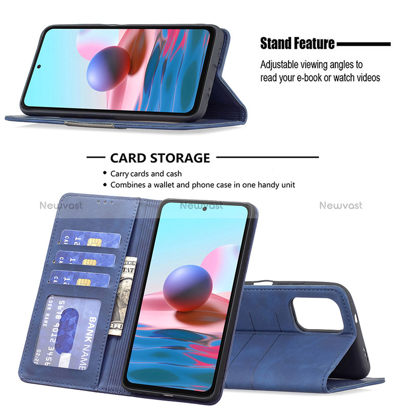 Leather Case Stands Flip Cover Holder B01F for Xiaomi Poco M5S