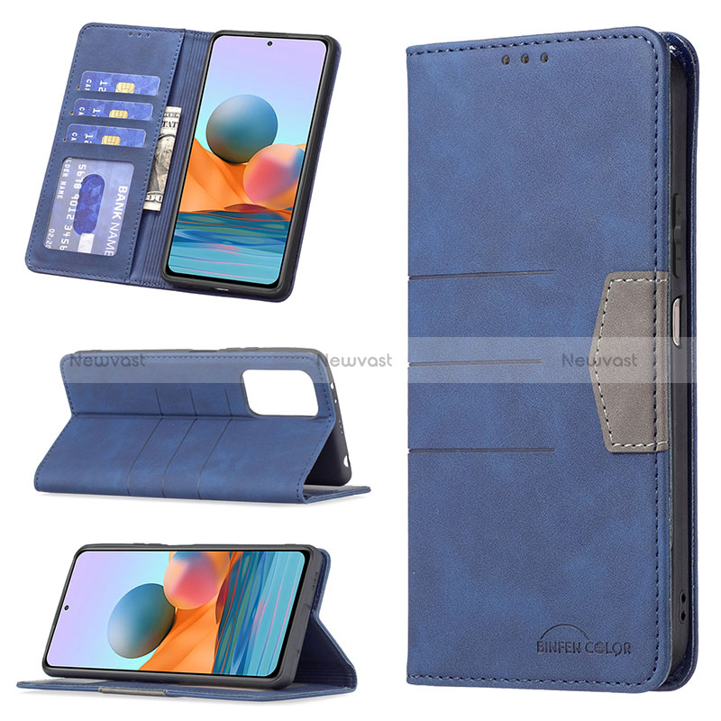 Leather Case Stands Flip Cover Holder B01F for Xiaomi Redmi Note 10 Pro Max