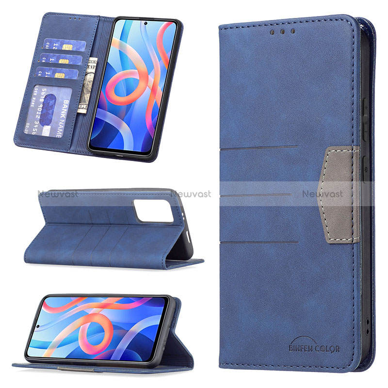 Leather Case Stands Flip Cover Holder B01F for Xiaomi Redmi Note 11S 5G