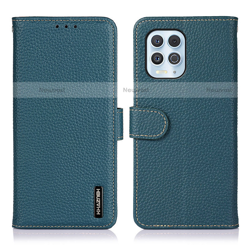 Leather Case Stands Flip Cover Holder B01H for Motorola Moto Edge S 5G Green