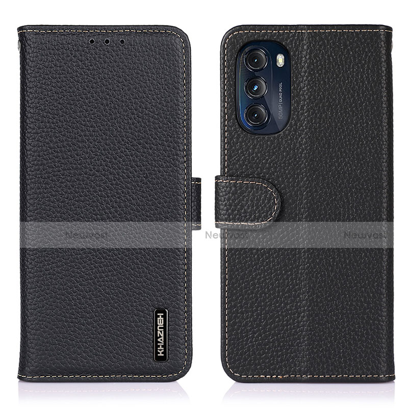 Leather Case Stands Flip Cover Holder B01H for Motorola Moto G 5G (2022)