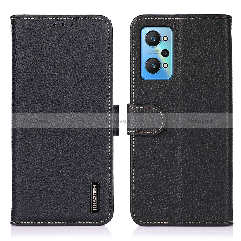 Leather Case Stands Flip Cover Holder B01H for Realme GT Neo 3T 5G Black