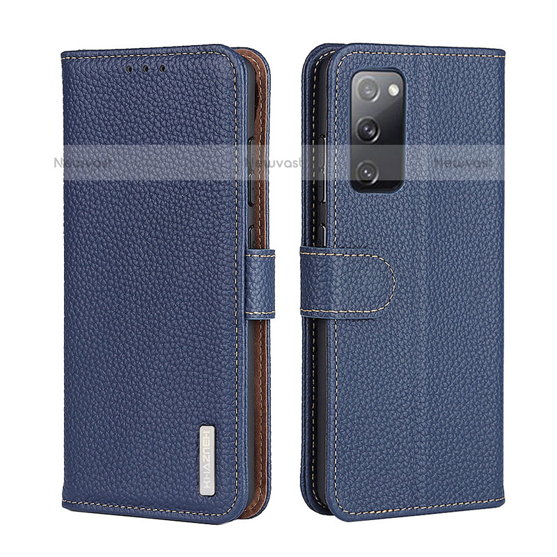 Leather Case Stands Flip Cover Holder B01H for Samsung Galaxy Note 20 5G Blue