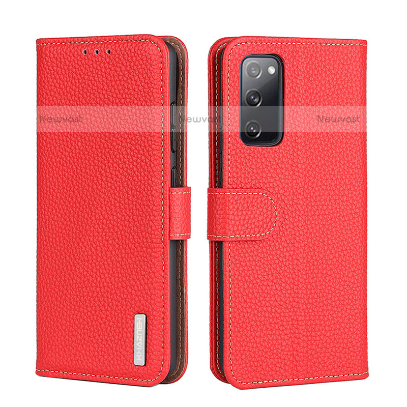 Leather Case Stands Flip Cover Holder B01H for Samsung Galaxy Note 20 5G Red