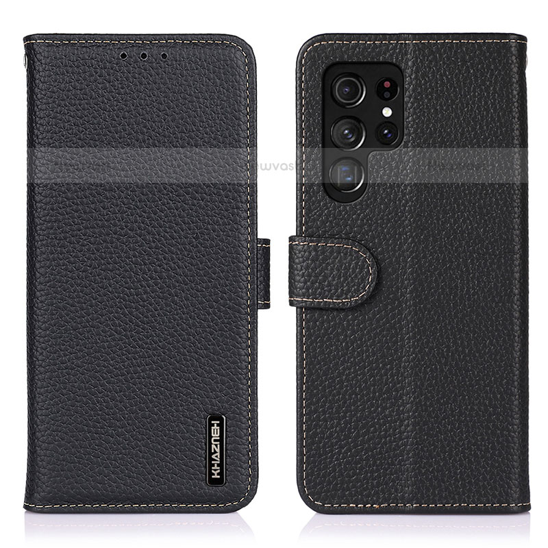 Leather Case Stands Flip Cover Holder B01H for Samsung Galaxy S22 Ultra 5G