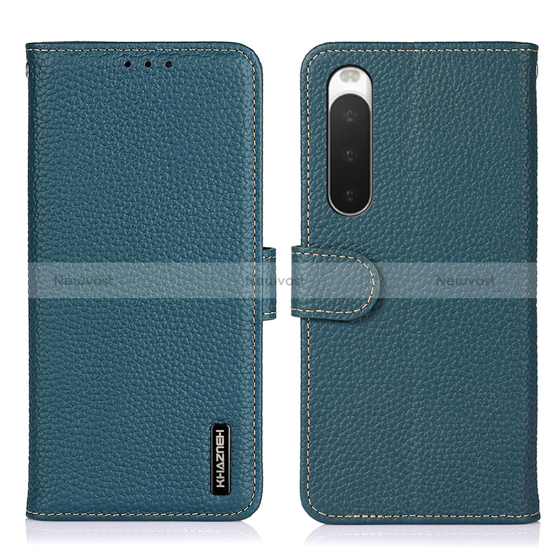 Leather Case Stands Flip Cover Holder B01H for Sony Xperia 10 IV Green