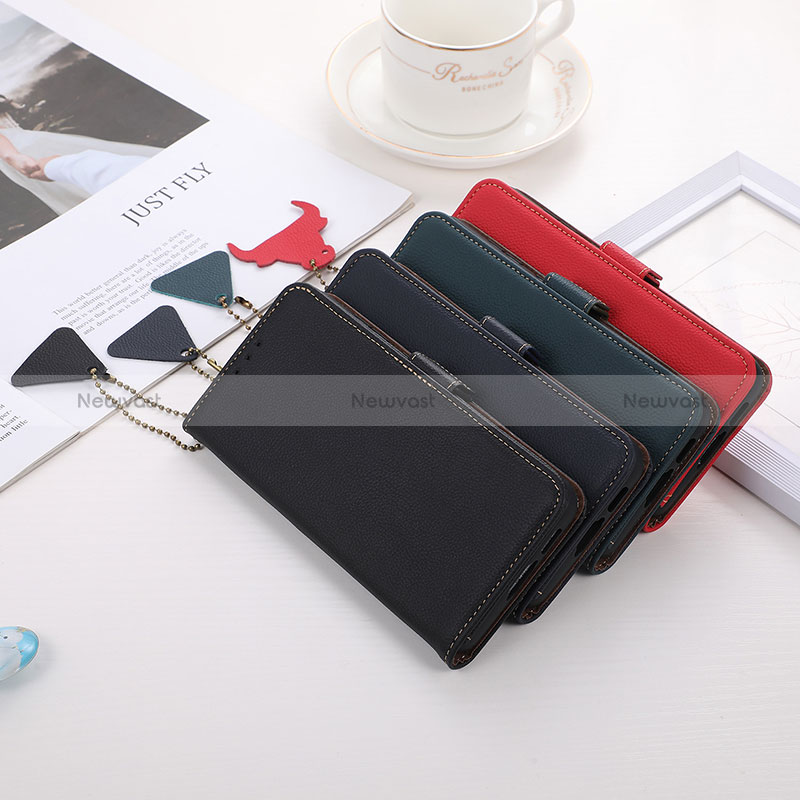 Leather Case Stands Flip Cover Holder B01H for Vivo X80 Pro 5G