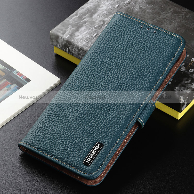 Leather Case Stands Flip Cover Holder B01H for Vivo Y11s Green