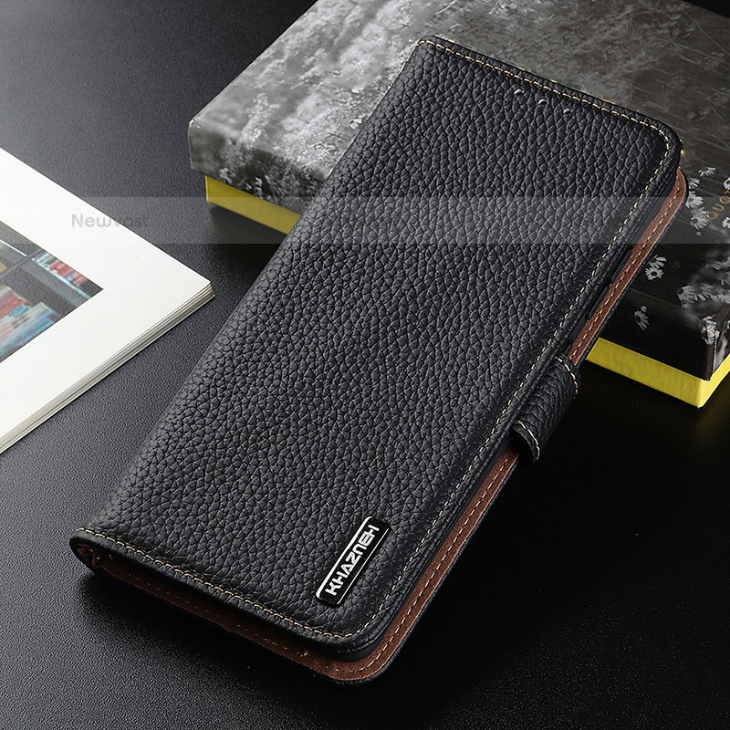 Leather Case Stands Flip Cover Holder B01H for Xiaomi Mi 12 Ultra 5G Black