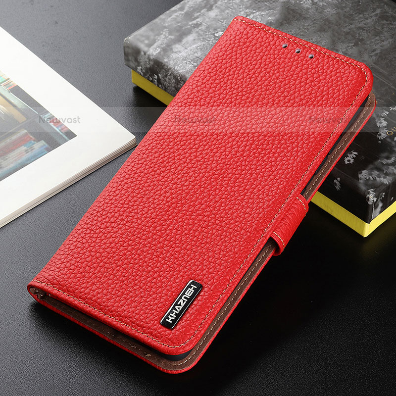 Leather Case Stands Flip Cover Holder B01H for Xiaomi Mi 12 Ultra 5G Red