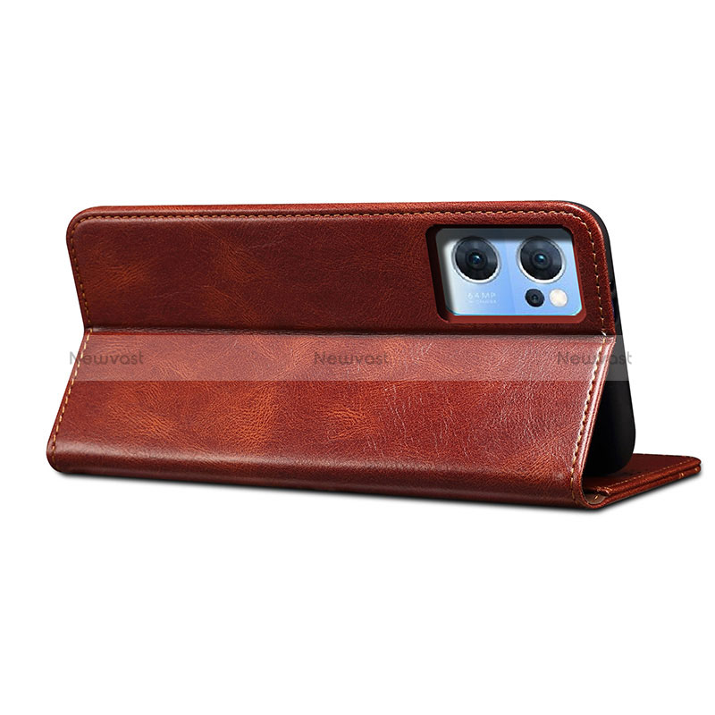 Leather Case Stands Flip Cover Holder B01S for Oppo Reno7 5G