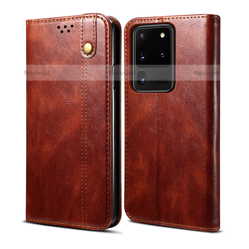 Leather Case Stands Flip Cover Holder B01S for Samsung Galaxy S20 Ultra