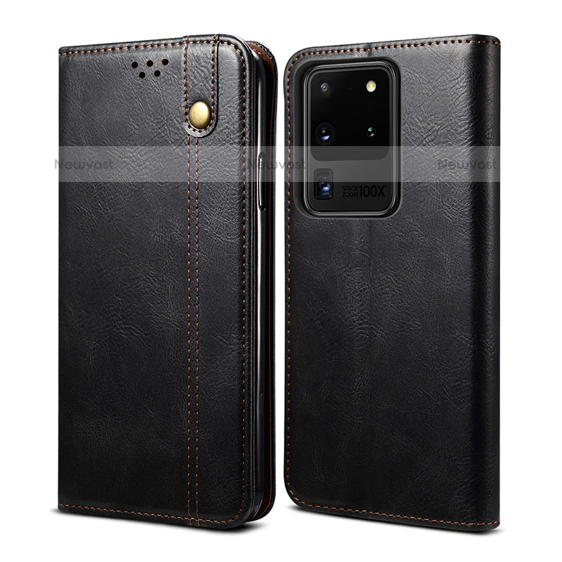 Leather Case Stands Flip Cover Holder B01S for Samsung Galaxy S20 Ultra
