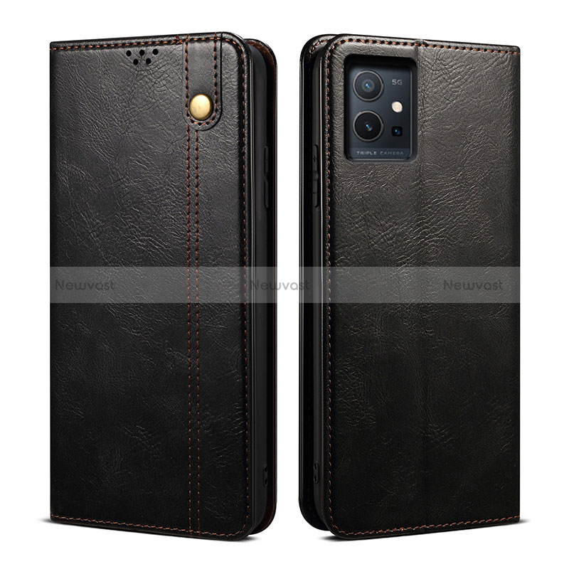Leather Case Stands Flip Cover Holder B01S for Vivo T1 5G India