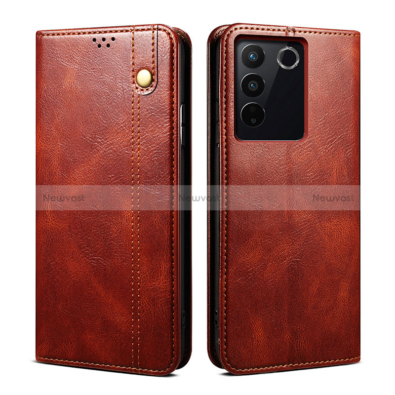 Leather Case Stands Flip Cover Holder B01S for Vivo V27 5G