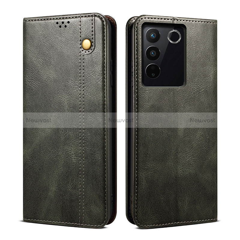 Leather Case Stands Flip Cover Holder B01S for Vivo V27 5G