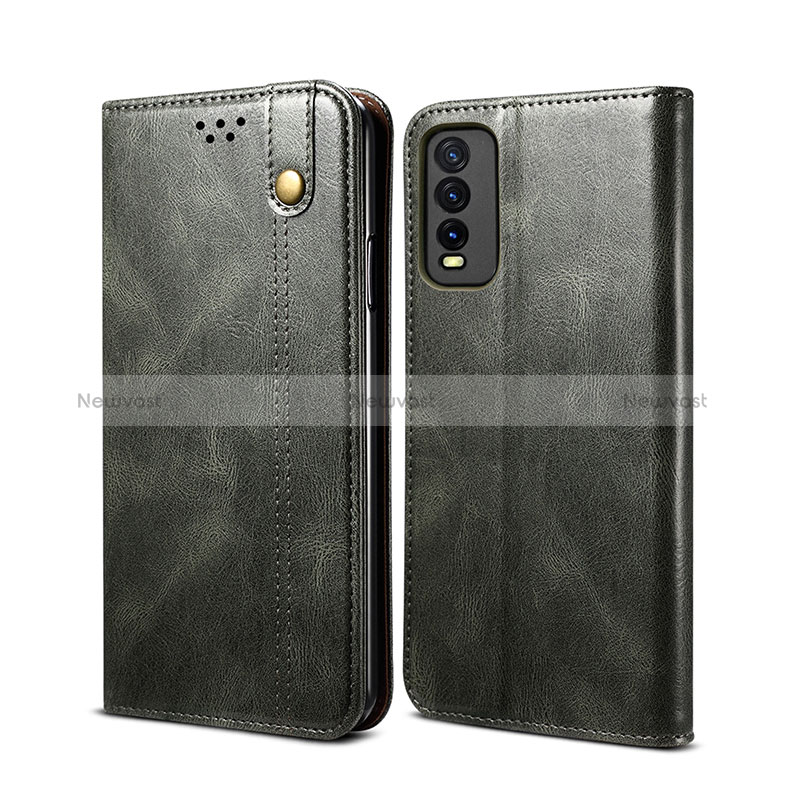 Leather Case Stands Flip Cover Holder B01S for Vivo Y20s
