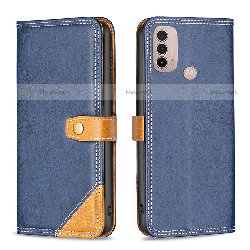 Leather Case Stands Flip Cover Holder B02F for Motorola Moto E20