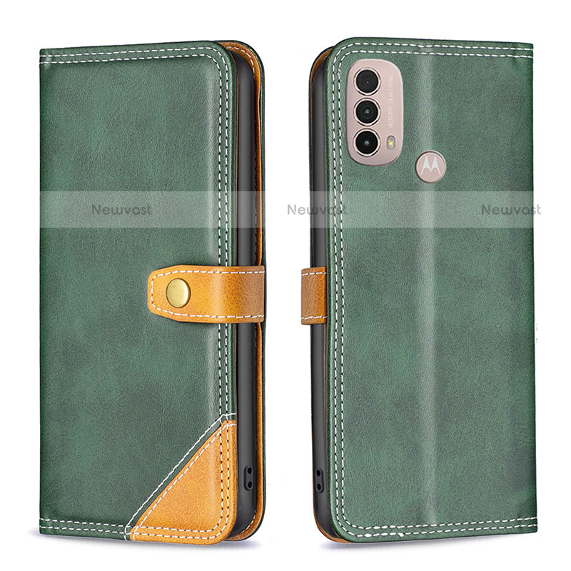 Leather Case Stands Flip Cover Holder B02F for Motorola Moto E20