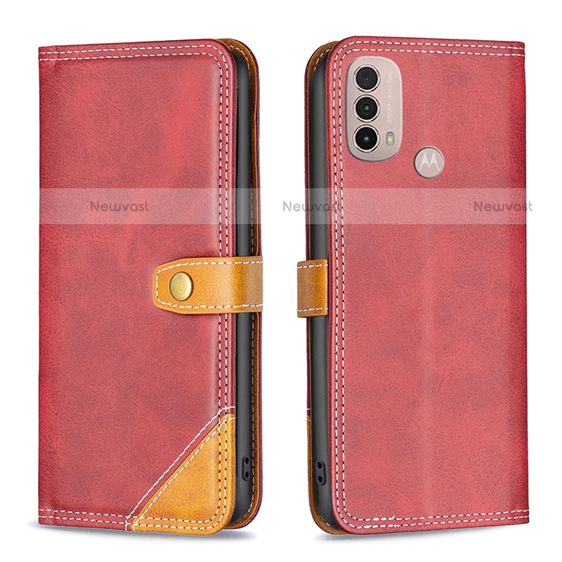 Leather Case Stands Flip Cover Holder B02F for Motorola Moto E40