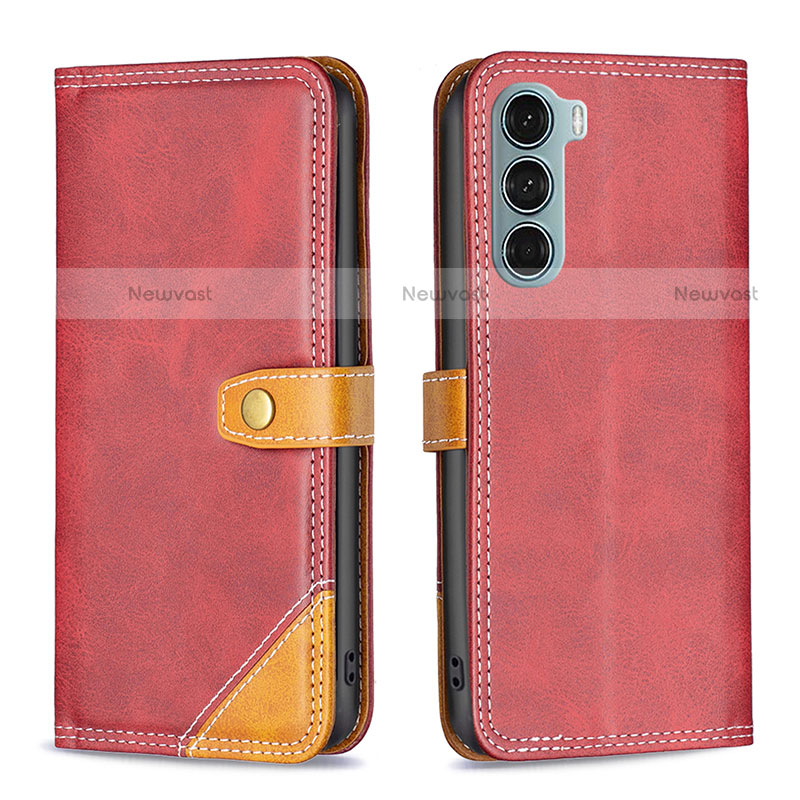 Leather Case Stands Flip Cover Holder B02F for Motorola Moto G200 5G