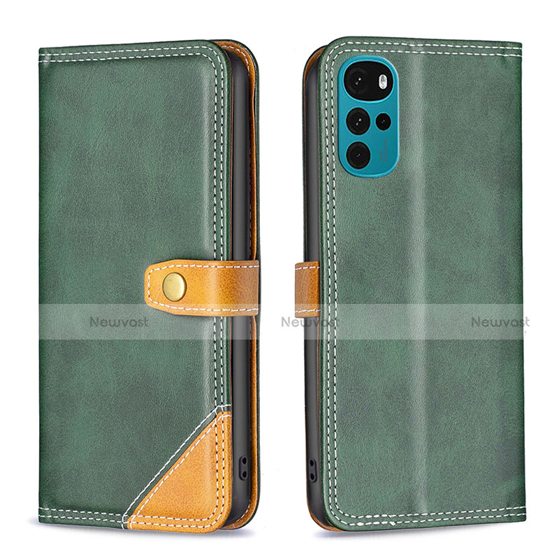 Leather Case Stands Flip Cover Holder B02F for Motorola Moto G22