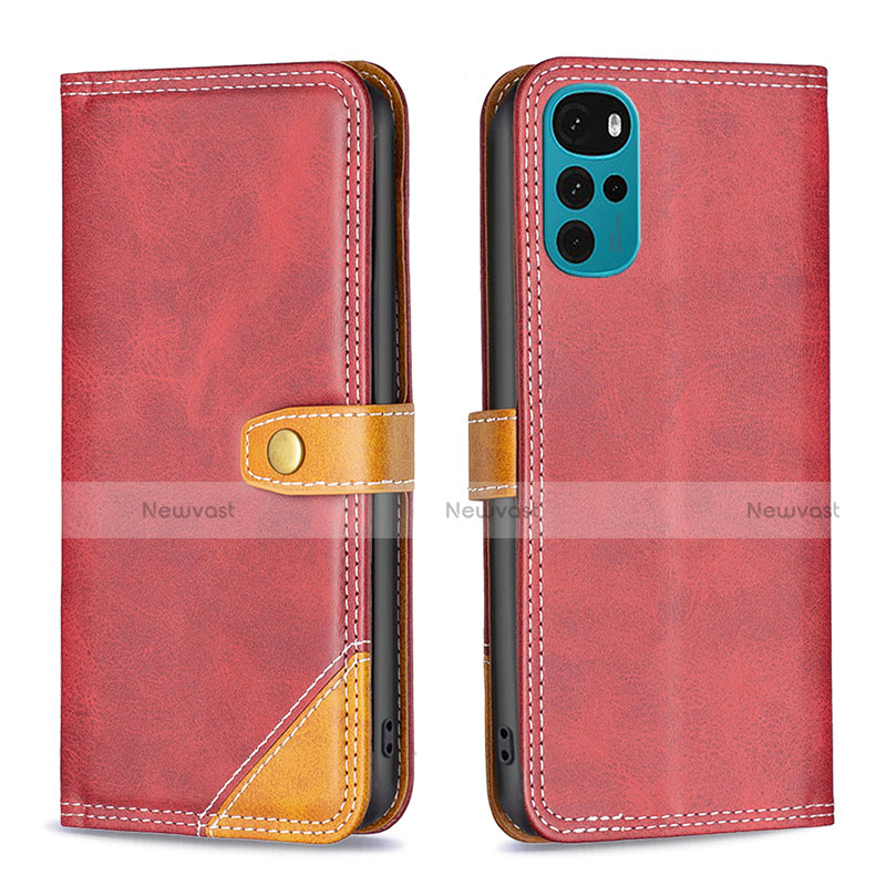 Leather Case Stands Flip Cover Holder B02F for Motorola Moto G22