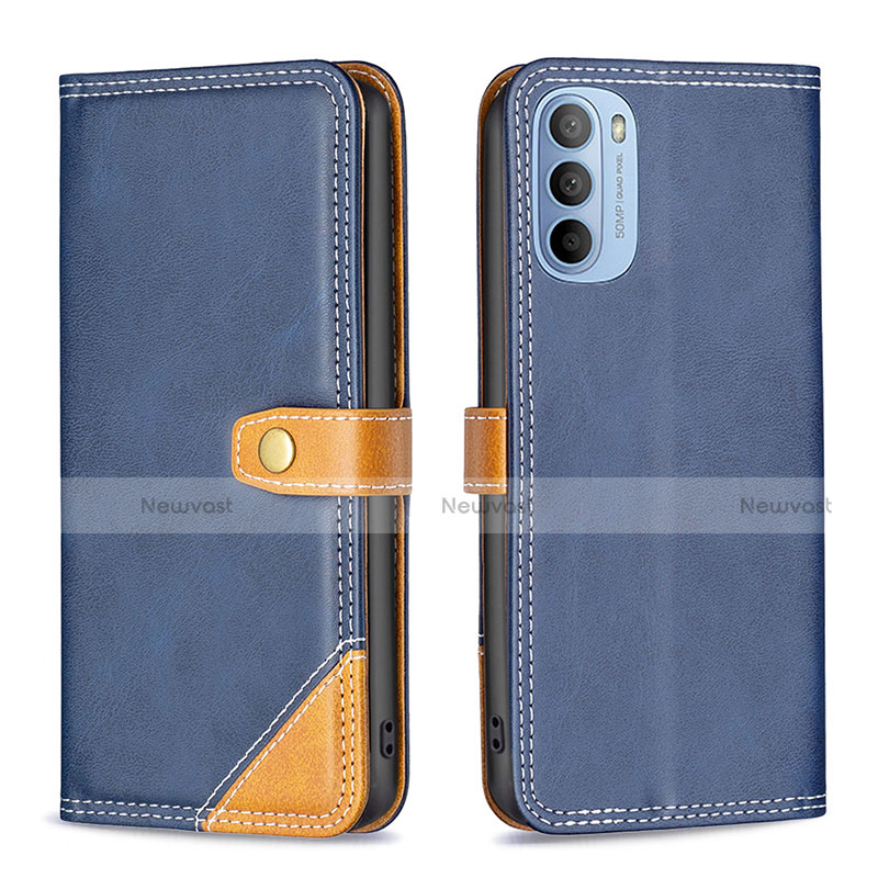 Leather Case Stands Flip Cover Holder B02F for Motorola Moto G41