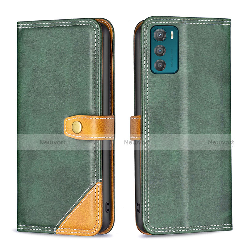 Leather Case Stands Flip Cover Holder B02F for Motorola Moto G42