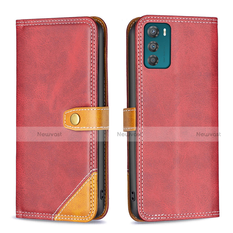 Leather Case Stands Flip Cover Holder B02F for Motorola Moto G42