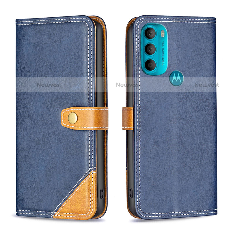 Leather Case Stands Flip Cover Holder B02F for Motorola Moto G71 5G