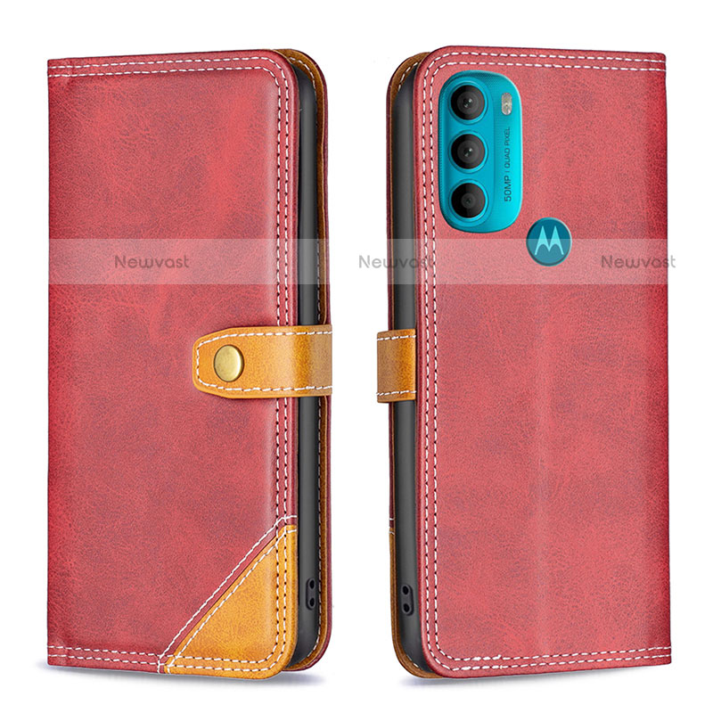 Leather Case Stands Flip Cover Holder B02F for Motorola Moto G71 5G