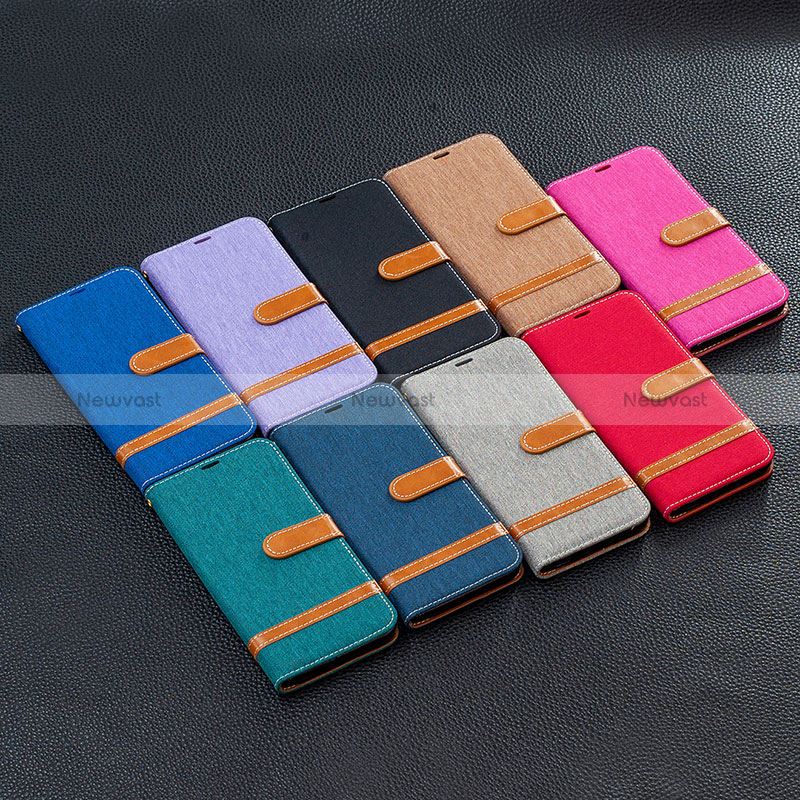 Leather Case Stands Flip Cover Holder B02F for Samsung Galaxy M02s
