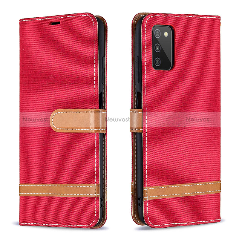 Leather Case Stands Flip Cover Holder B02F for Samsung Galaxy M02s