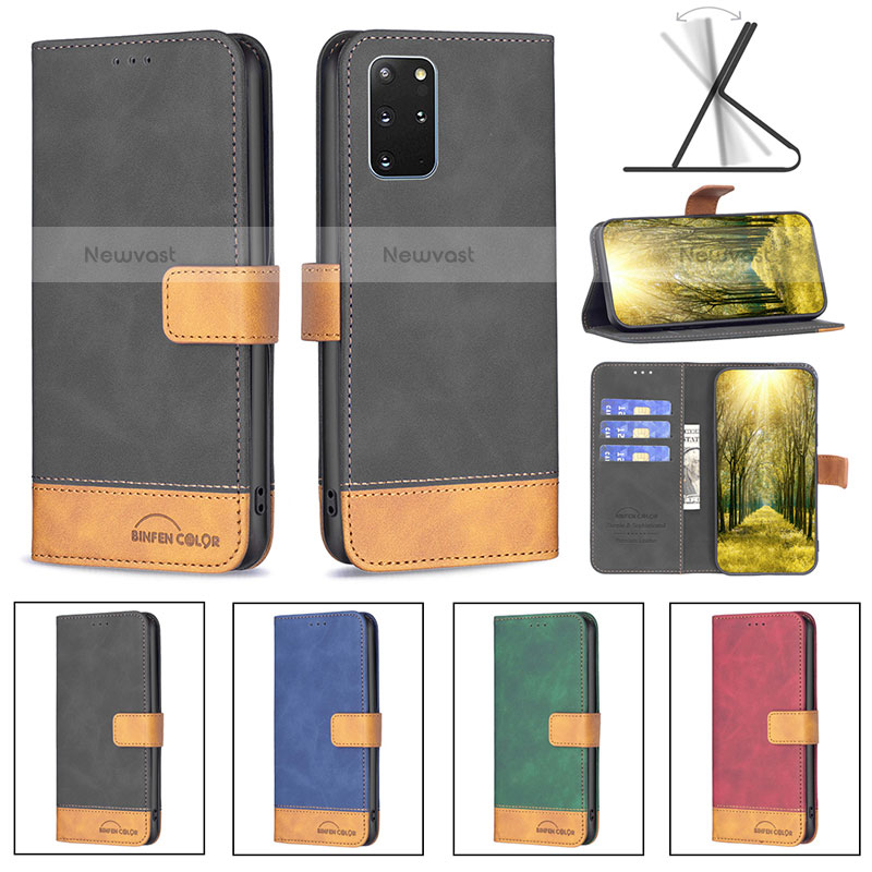Leather Case Stands Flip Cover Holder B02F for Samsung Galaxy S20 Plus