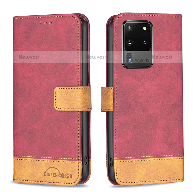 Leather Case Stands Flip Cover Holder B02F for Samsung Galaxy S20 Ultra