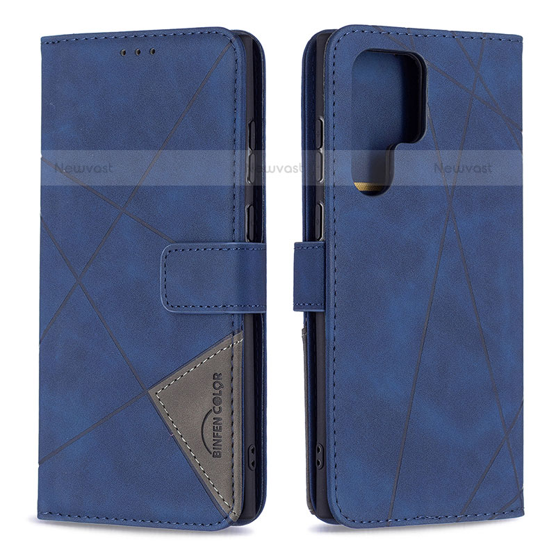 Leather Case Stands Flip Cover Holder B02F for Samsung Galaxy S21 Ultra 5G