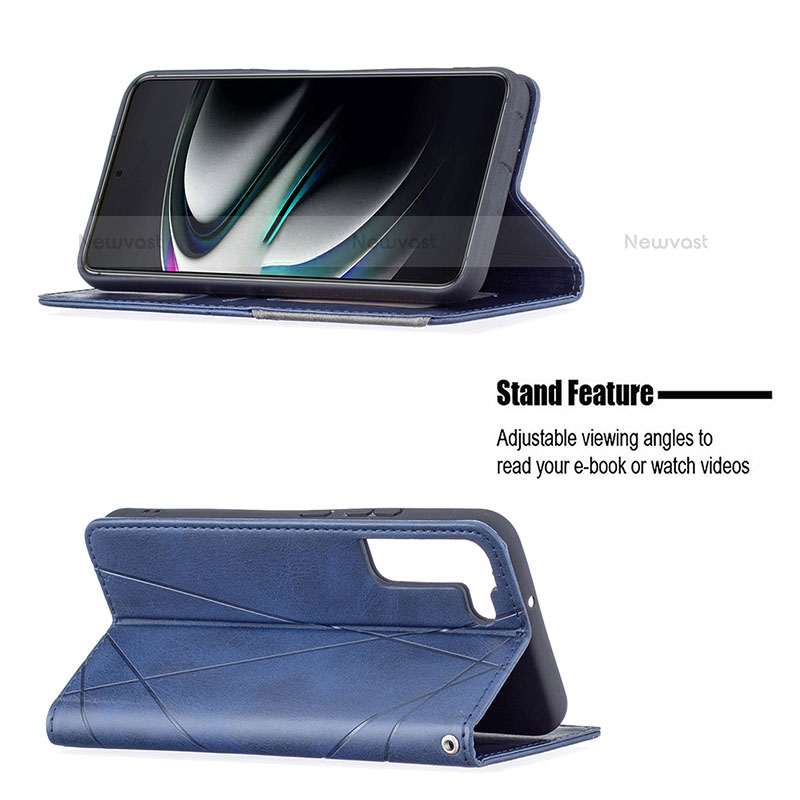 Leather Case Stands Flip Cover Holder B02F for Samsung Galaxy S22 5G