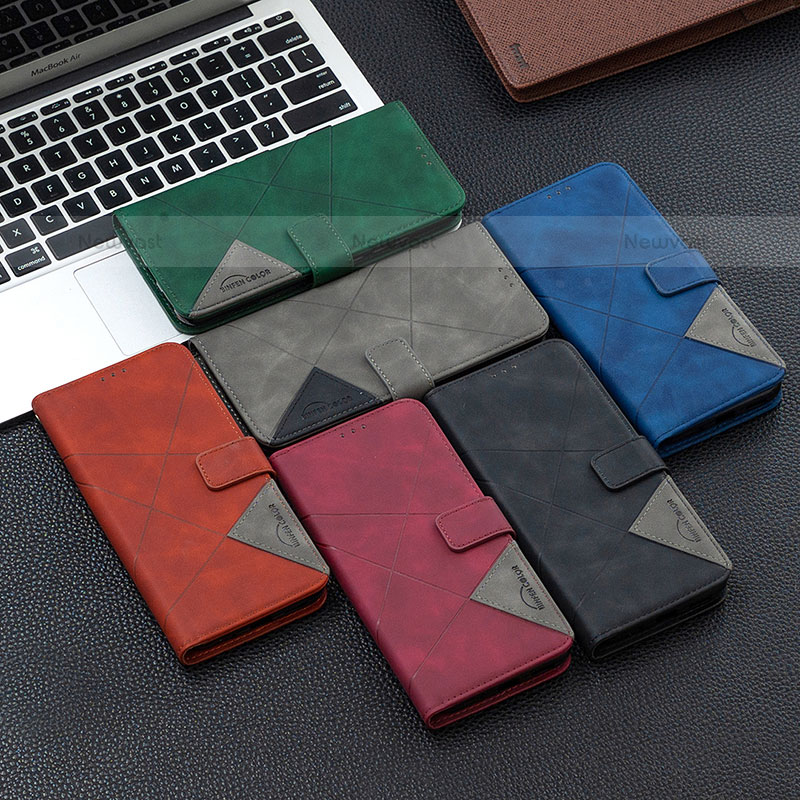 Leather Case Stands Flip Cover Holder B02F for Samsung Galaxy S23 Ultra 5G
