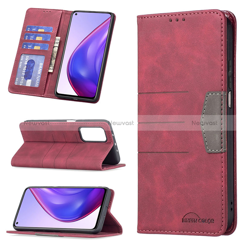 Leather Case Stands Flip Cover Holder B02F for Xiaomi Mi 10T 5G